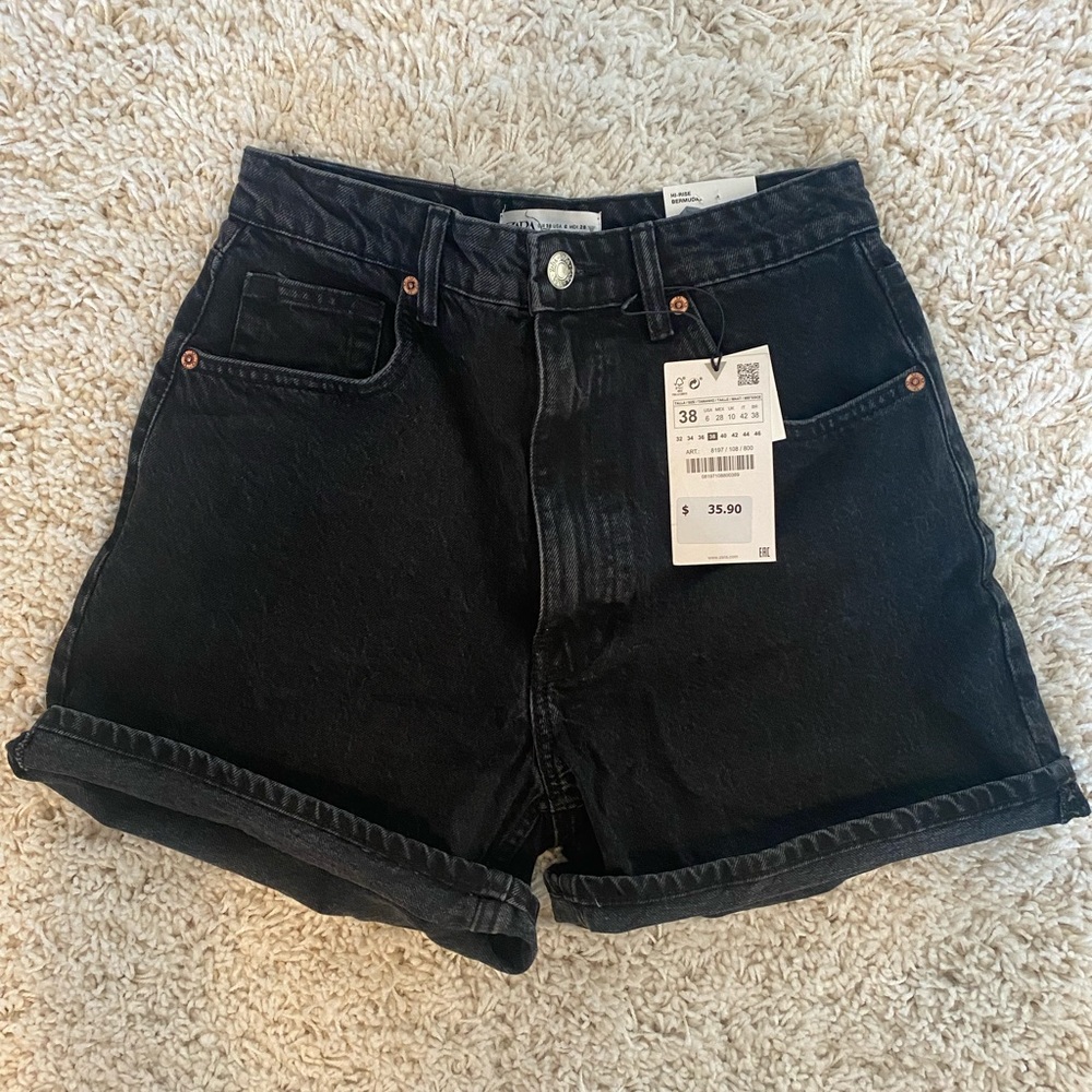 Black Zara Mom Shorts